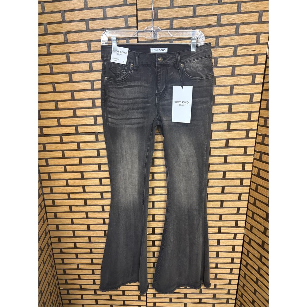 Love SoHo Black Low Rise Flare Leg Jeans Size 9